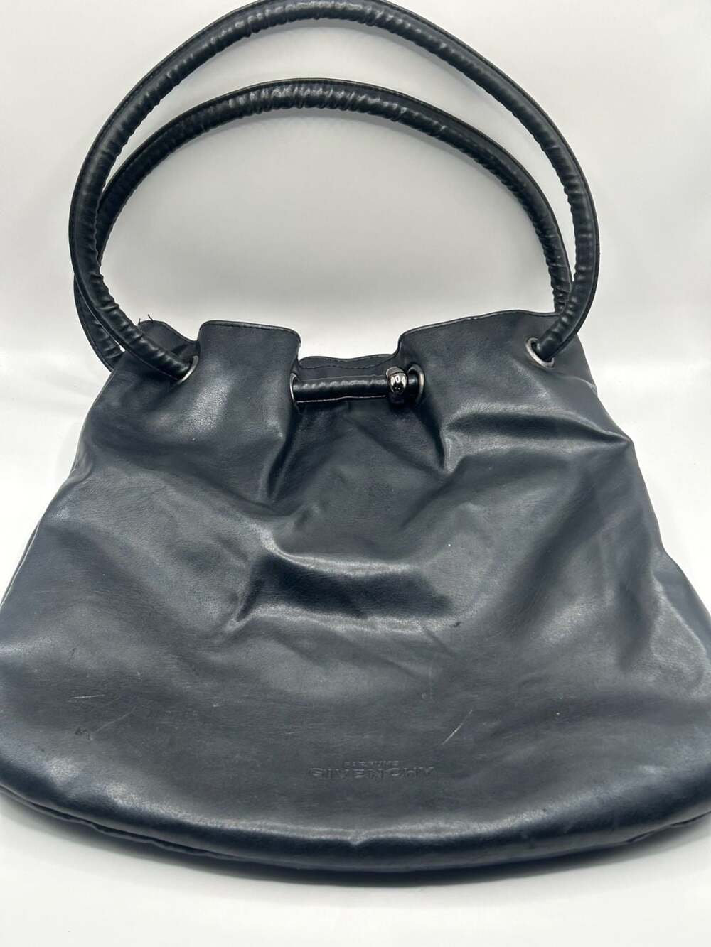 Y2K Slouchy Black Hobo Bag Parfums Givenchy Logo Large Shoulder Purse